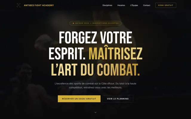 Page d'accueil de Antibes Fight Academy
