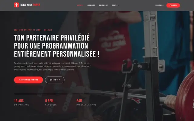 Page d'accueil de BuildYourPower