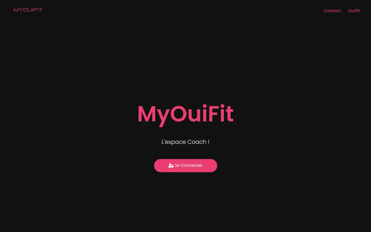 Page d'accueil de MyOuiFit