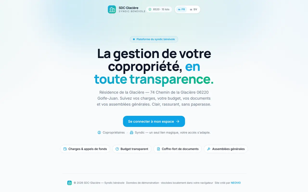 Page d'accueil de SDC-Glacière